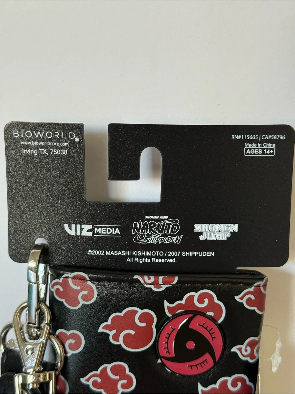 Naruto Shippuden Akatsuki Clouds Trifold Wallet Wristlet New